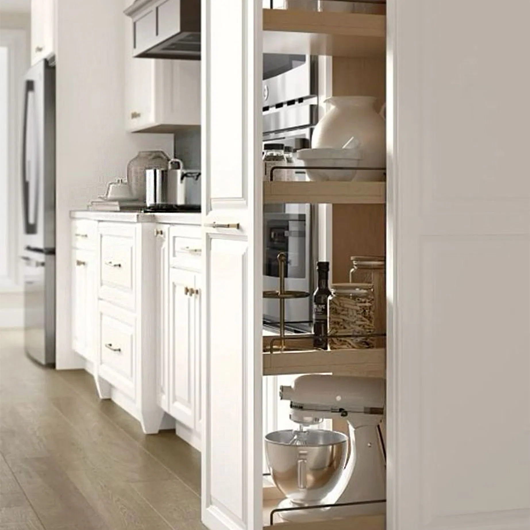Conjunto de Armários de Cozinha Inacabados com Design Moderno de Pintura AC - Armários de Base em Plywood Branco Atacado