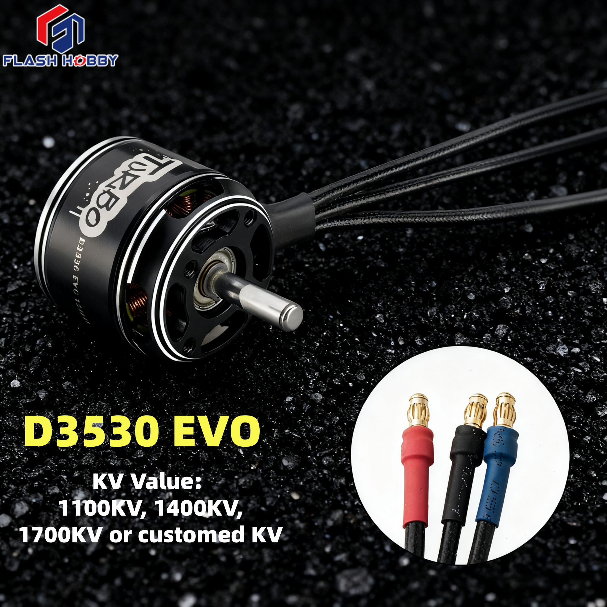 OEM/ODM High Torque & High RPM Brushless Motor D3530EVO 1100KV 380W for Fixed Wing RC Airplane FPV Drone3-4S Lipo 5mm Shaft