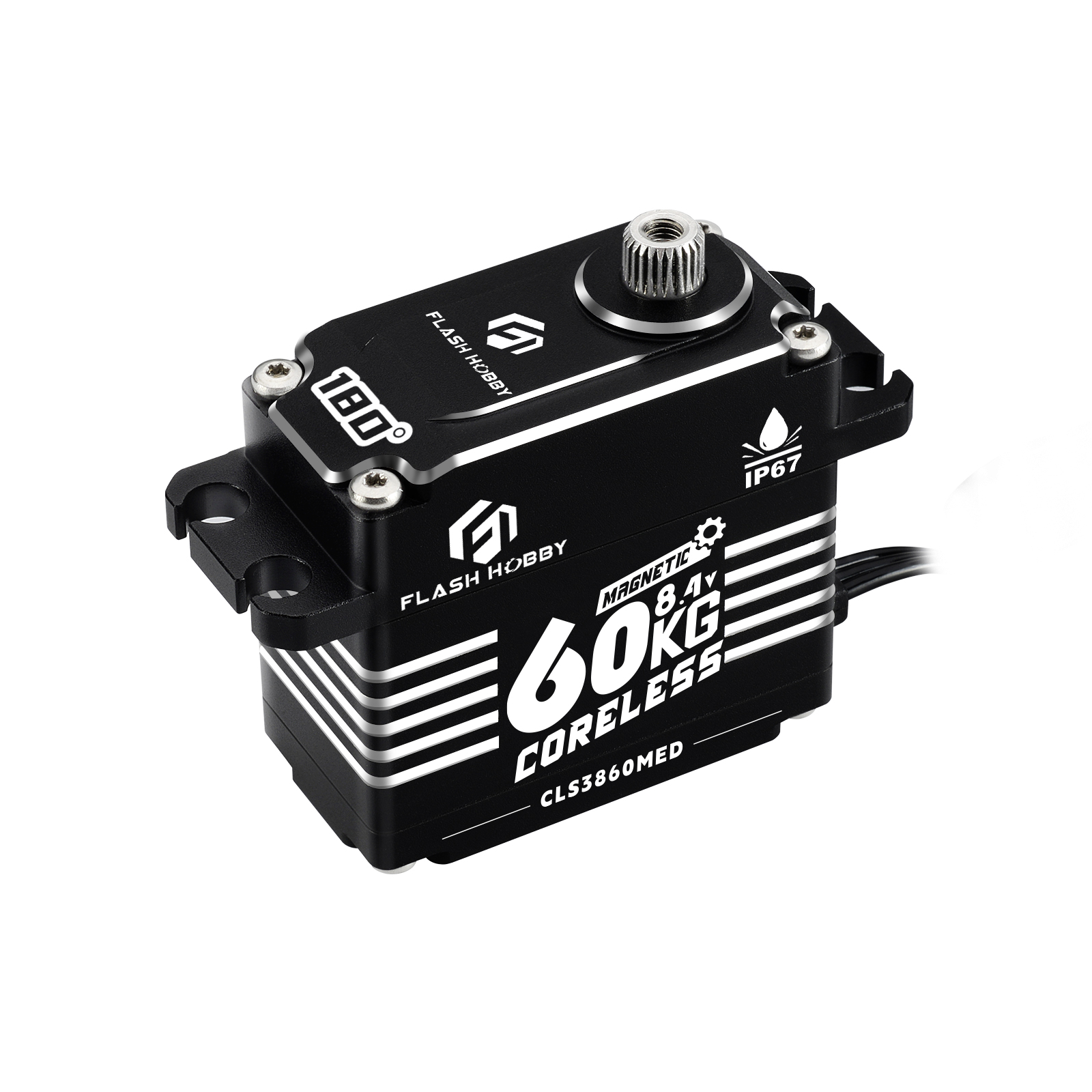 Flashhobby CLS3860MED 8.4V 60KG Super Torque Brushless Magnetic Encoder Waterproof CNC Aluminum Shell Home Appliance Low