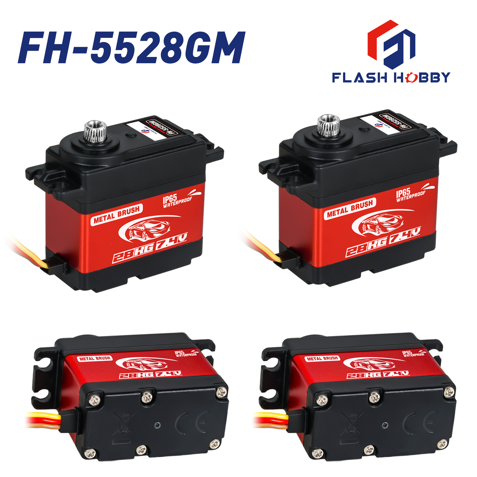 FLASH HOBBY FH-5528MG 28KG HIGH TORQUE IP65 WATERPROOF DIGITAL IRON-CORE SERVO for RC ROBOT