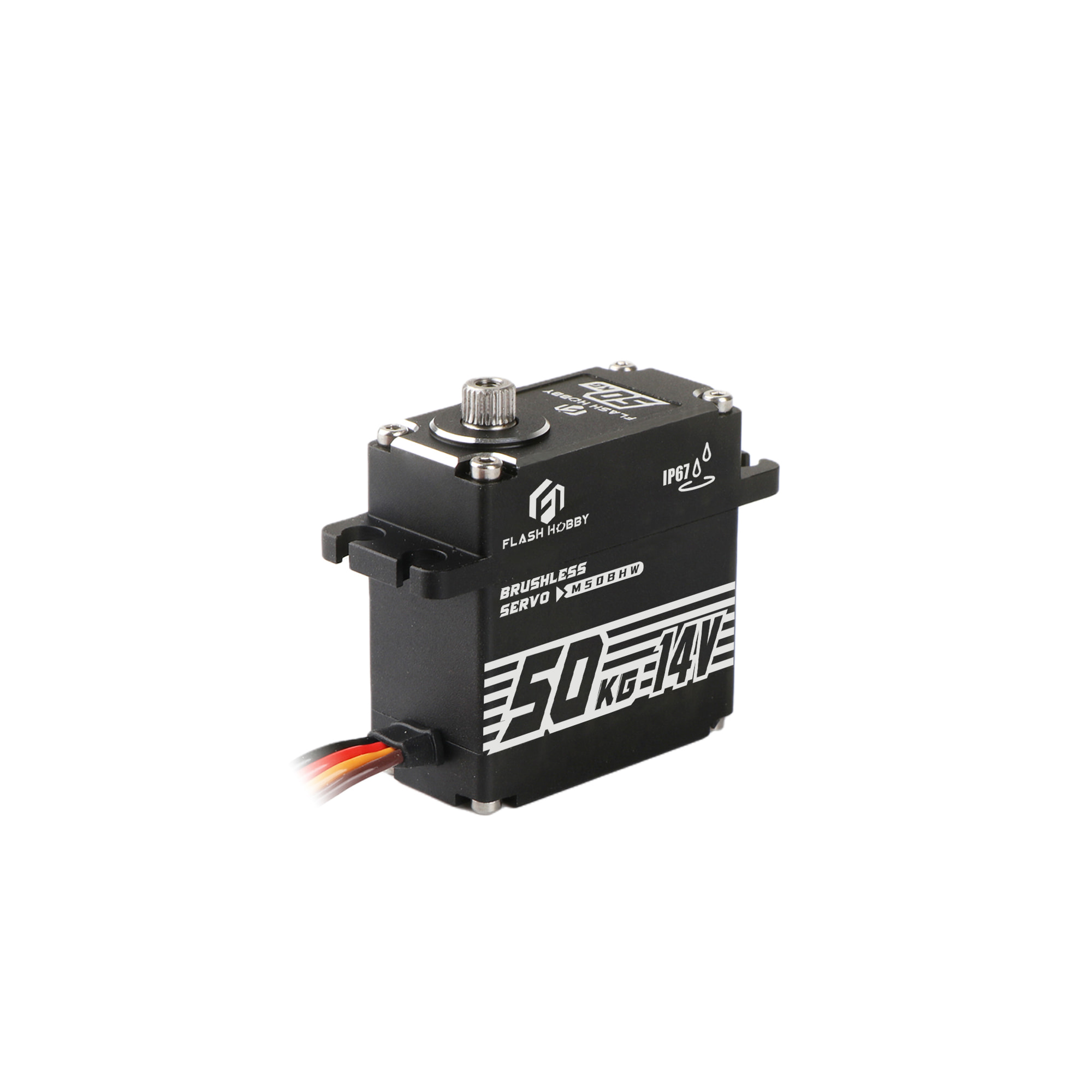 Flashhobby M50BHW Brushless Micro Coreless Waterproof Servo Motor Metal Gear IE4 Efficiency for Car Robot Boat Applications