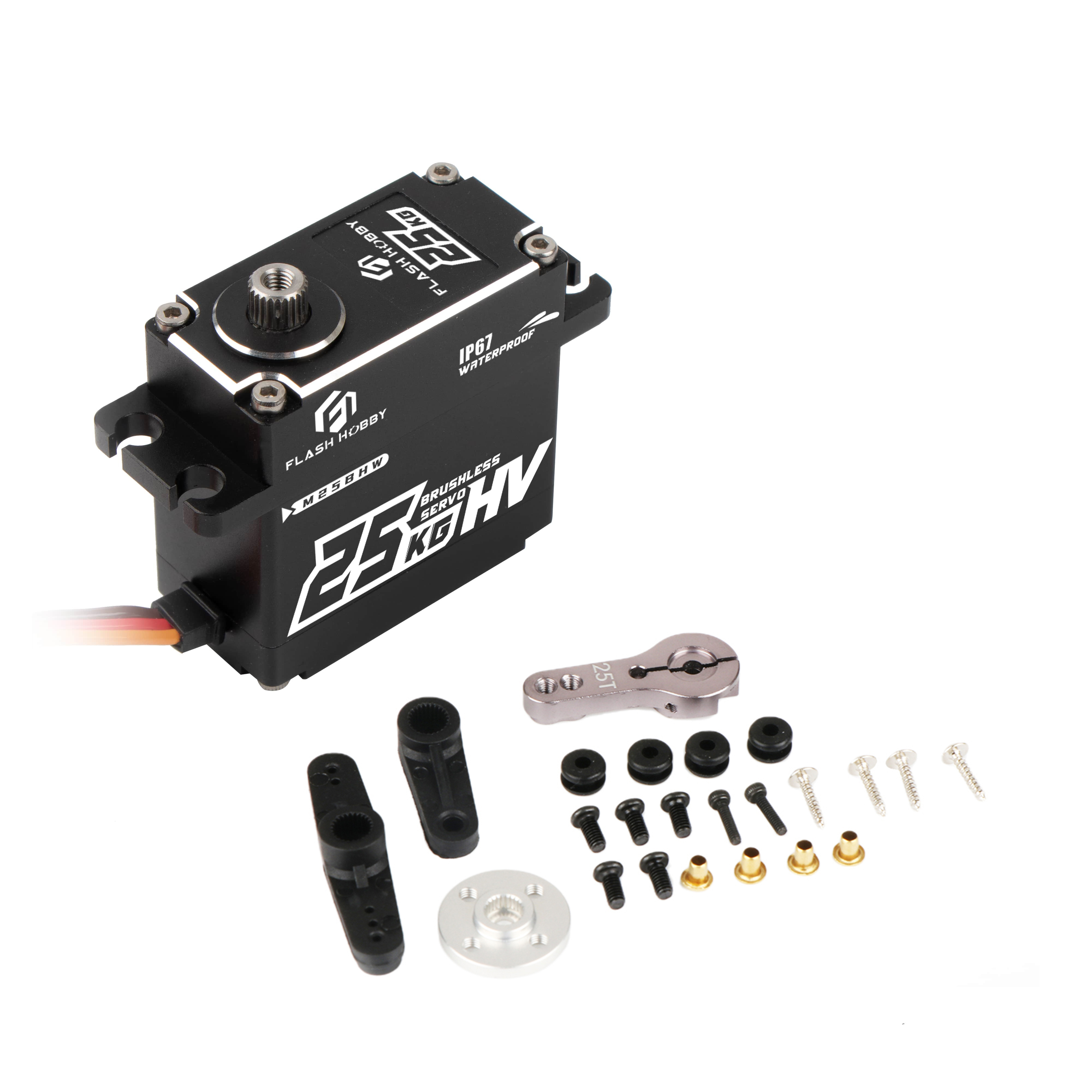 Flashhobby 25KG Torque M25BHW Permanent Magnet Waterproof Full Metal Gear Digital Brushless Servo Motor Home Appliance Fan Boat