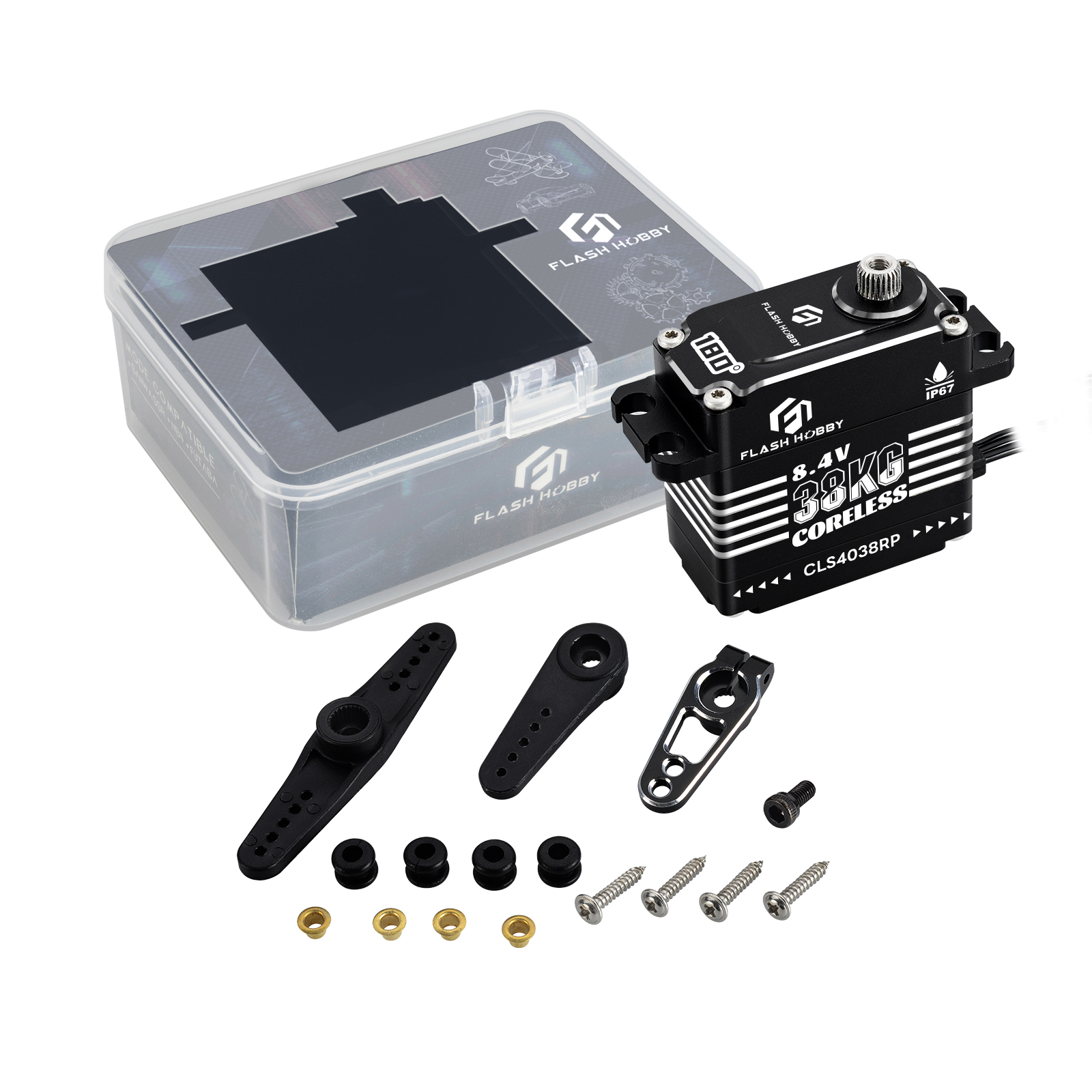 FLASH HOBBY CLS4038RP 38KG CLS SERVO Brushless Motor Digital Helical Gear Micro Servo Motor for Rc Helicopter Plane Boat Car