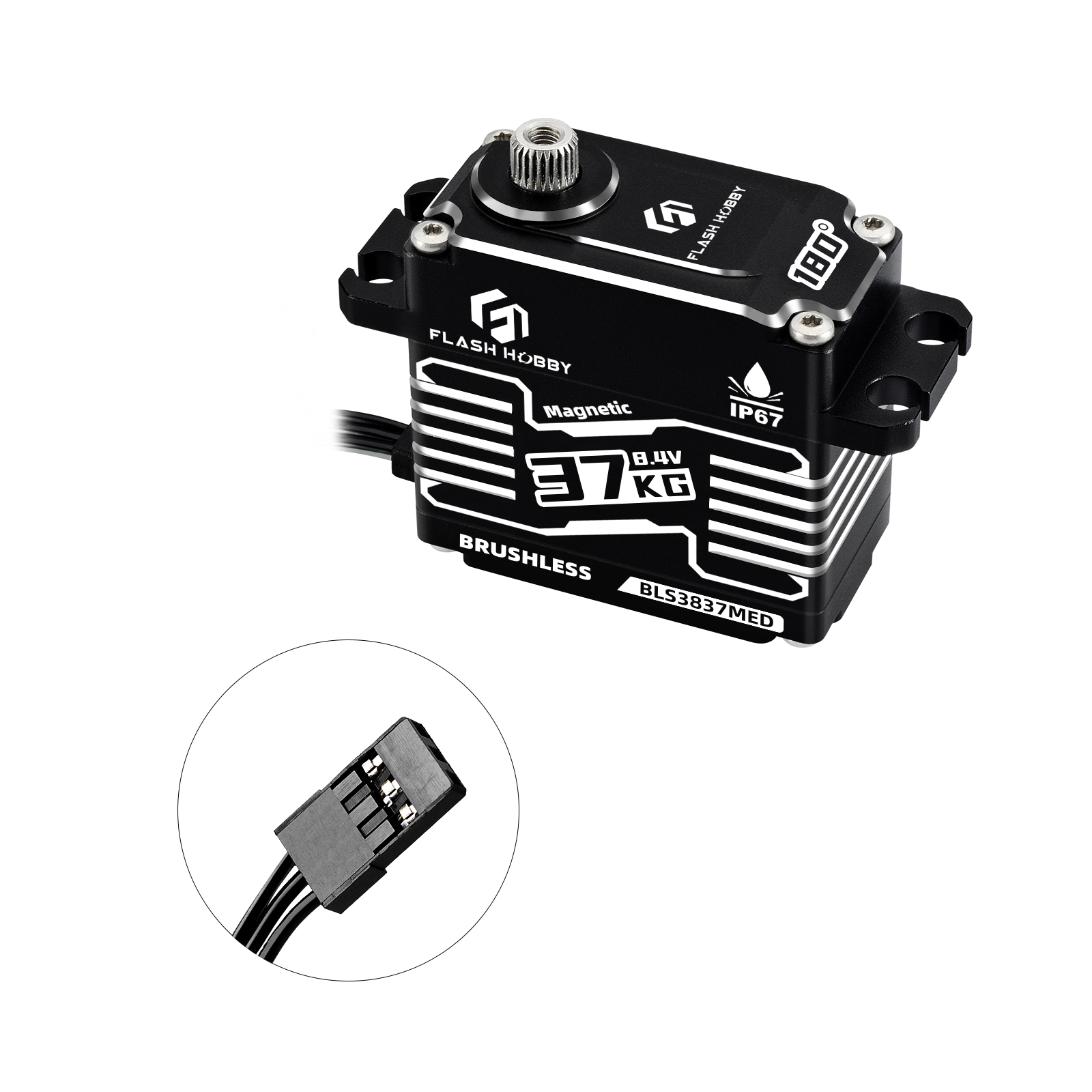 Flashhobby BLS3837MED 8.4V 37KG High Torque 0.07Sec High Speed Waterproof Digital Brushless Standard Servo Home Appliance
