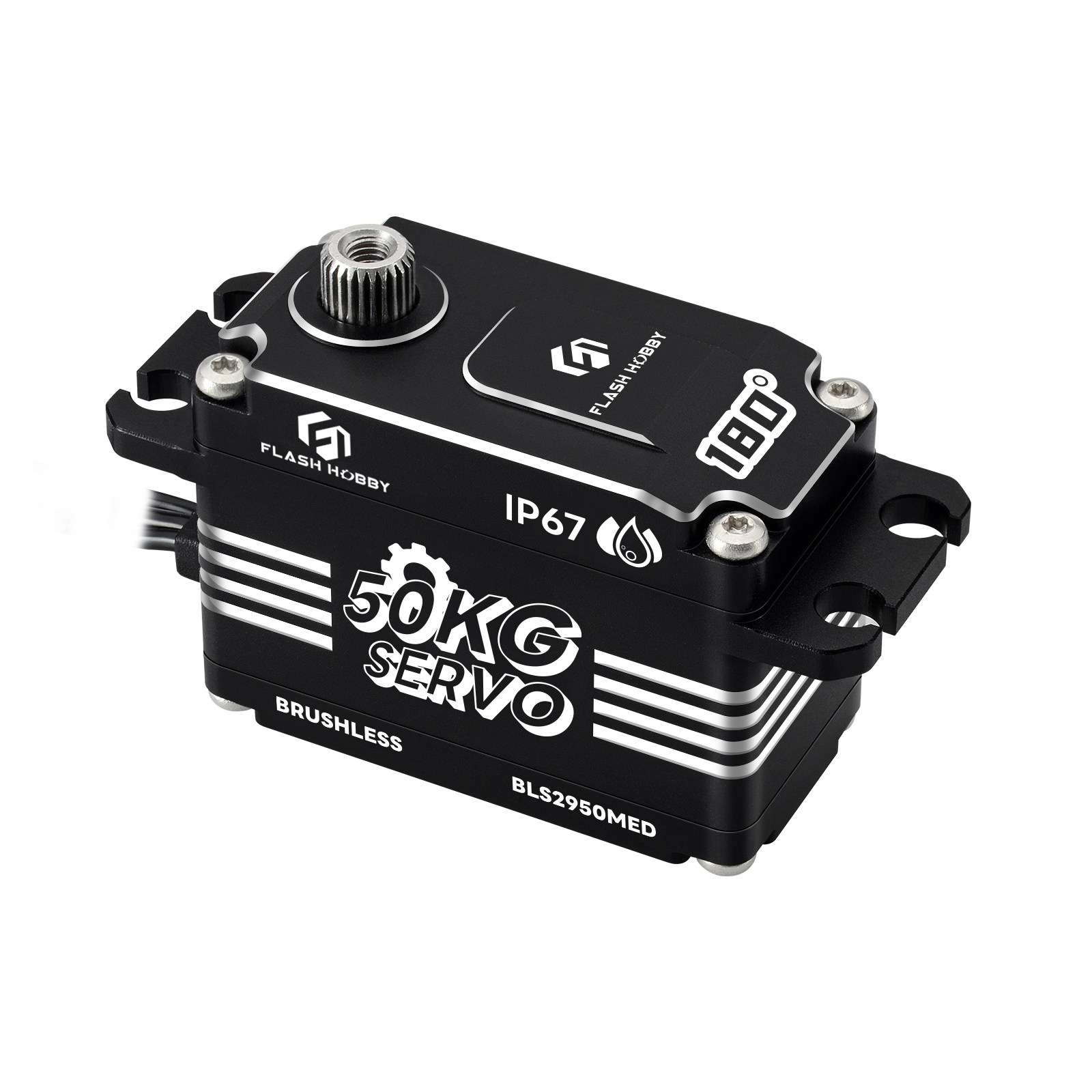 BLS2950MED 50KG 0.07Sec Fast Speed Digital Magnetic Sensor IP67 Waterproof Low Profile Brushless Servo for Drift Car OEM/ODM