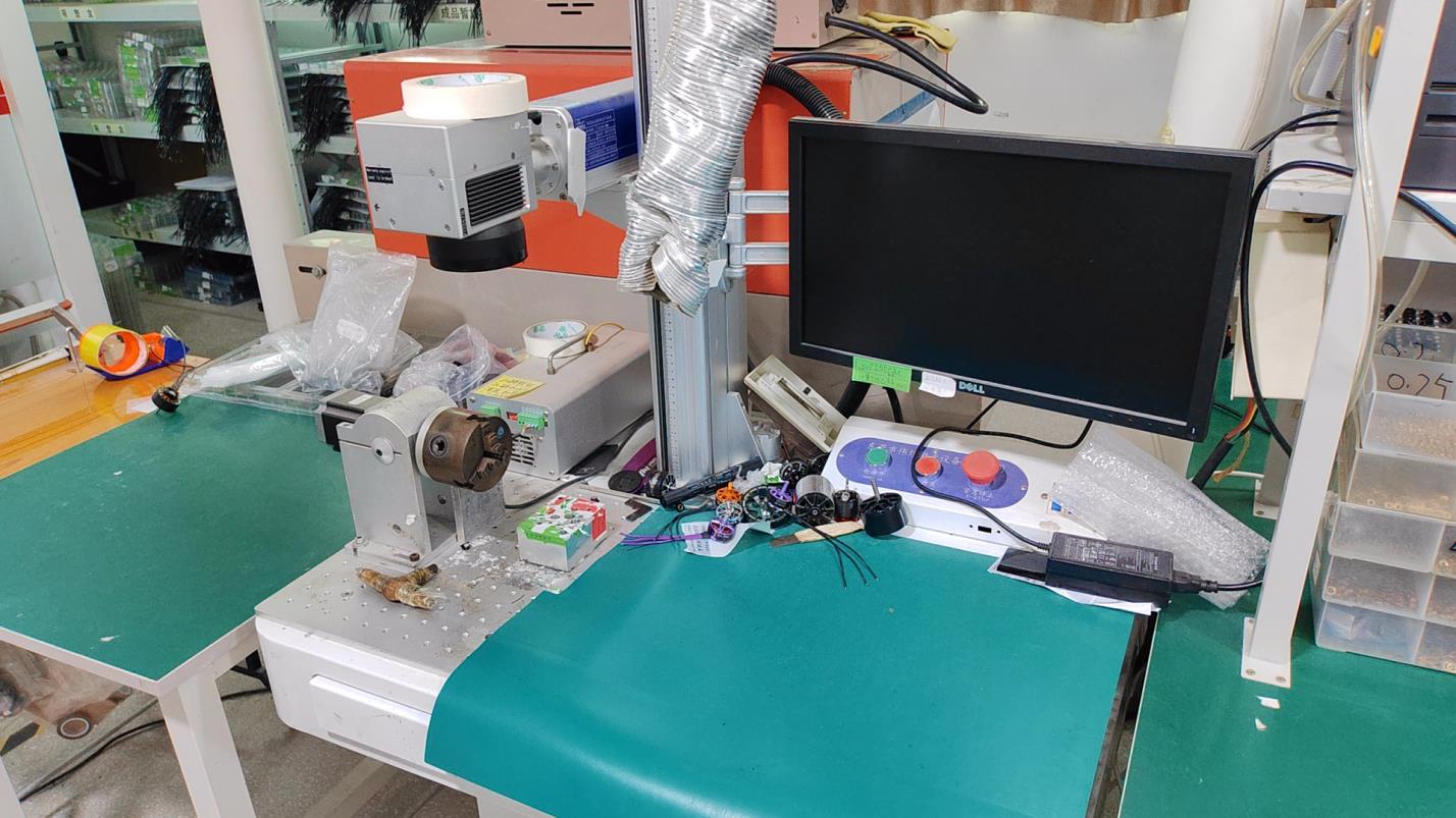 Laser marking machine for DC motor serial number and branding
