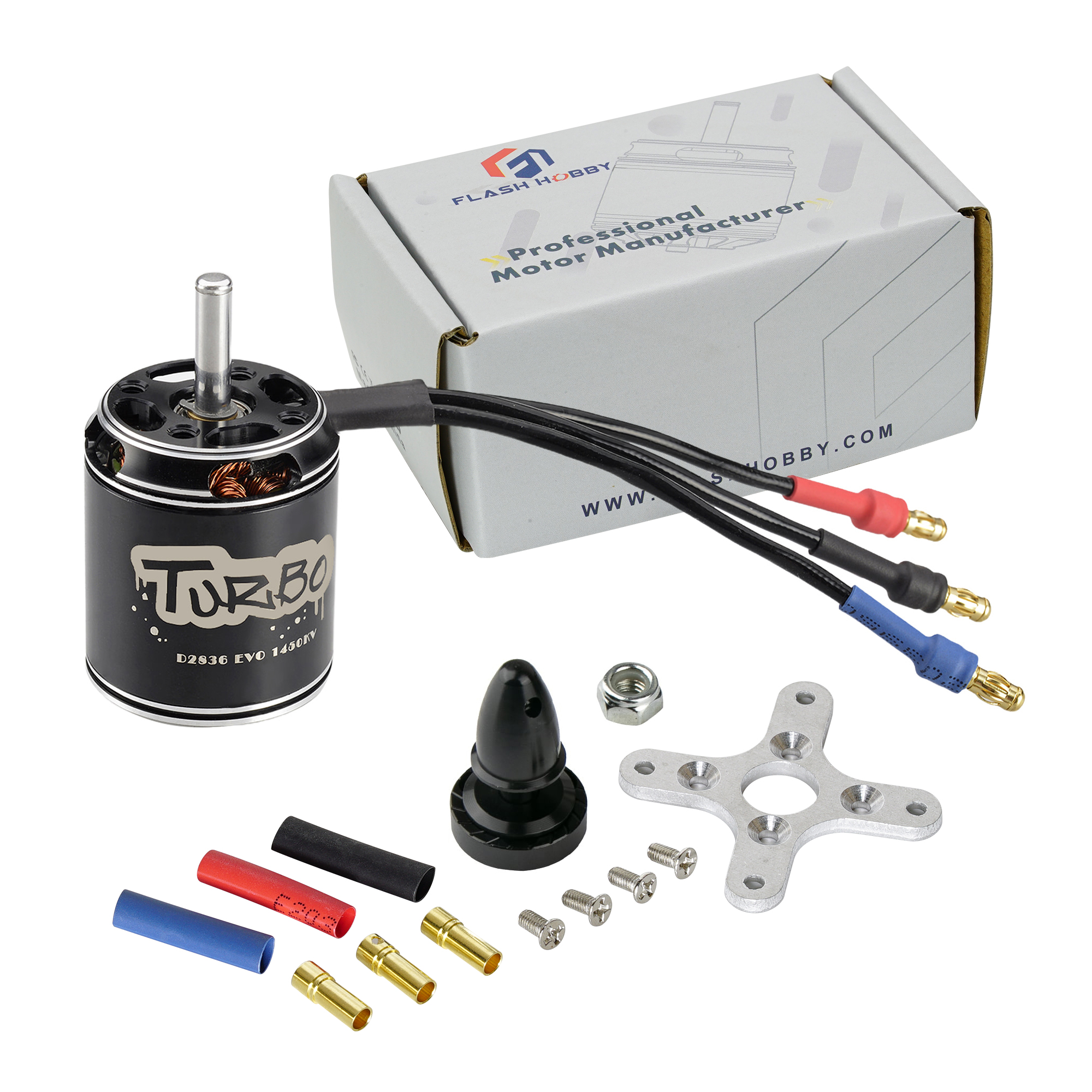 Flash Hobby D2836EVO 2836 750KV BLDC Outrunner Motor for RC Plane Car & Fan Use-Waterproof Construction