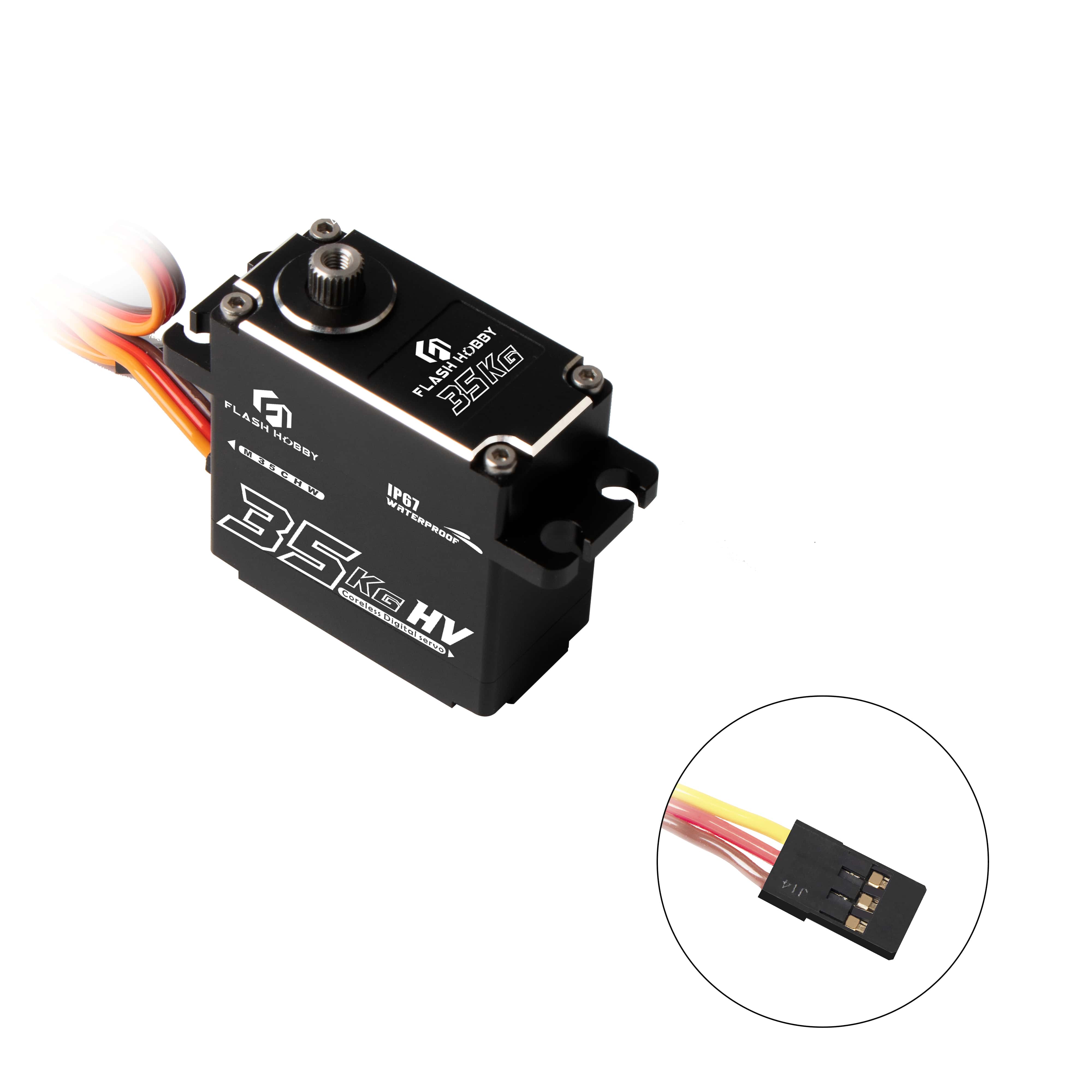 Flash Hobby M35CHW Brushless Coreless Motor Servo 35kg Torque Waterproof 6.0V-8.4V for RC Car Crawler