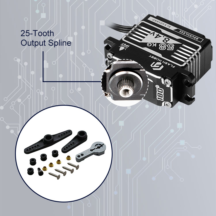Flashhobby BLS4058RP 58KG Brushless Motor 0.12Sec 8.4V IP67 Waterproof Programmable Digital Servo RC Boat/Crawling Racing Sample