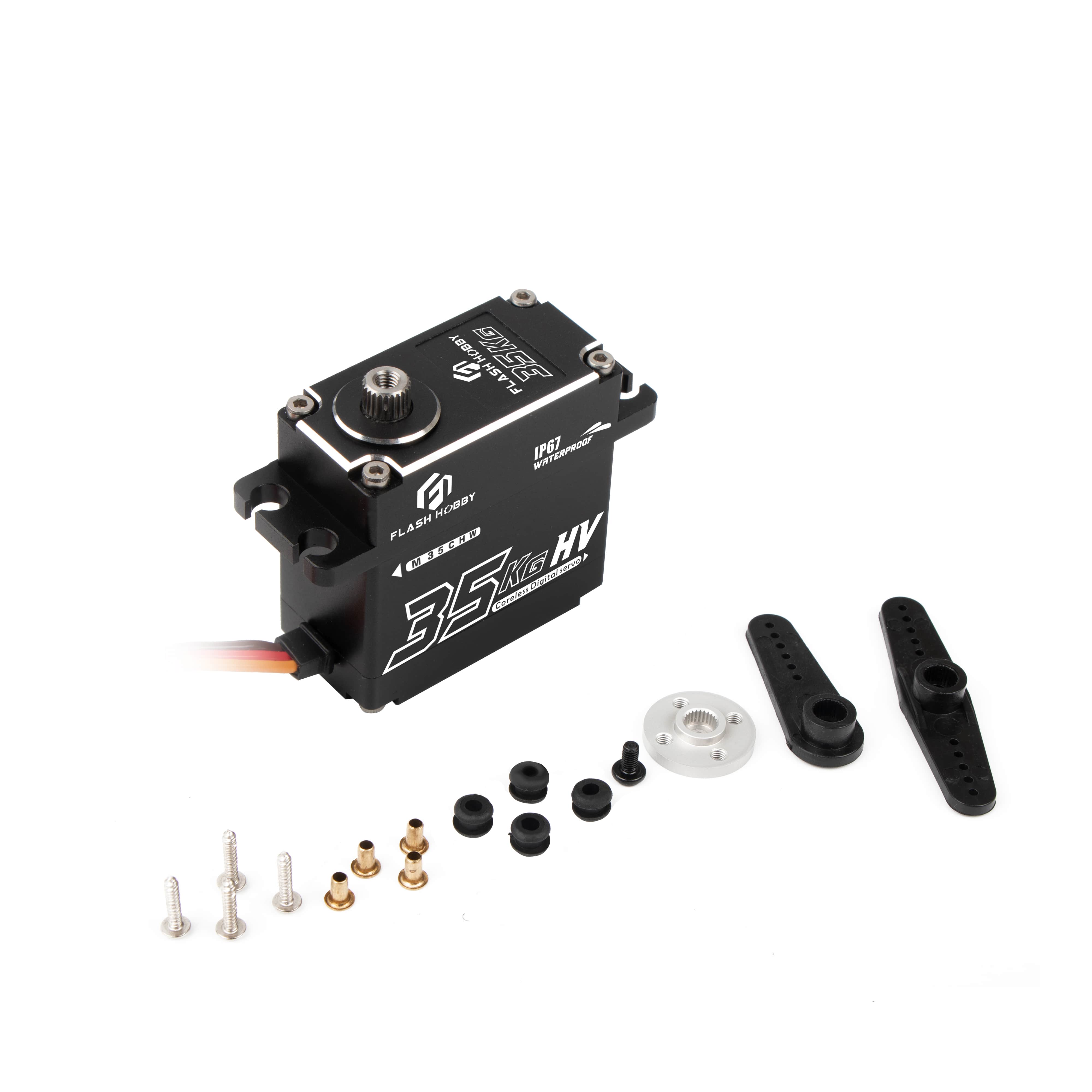Flash Hobby M35CHW Brushless Coreless Motor Servo 35kg Torque Waterproof 6.0V-8.4V for RC Car Crawler