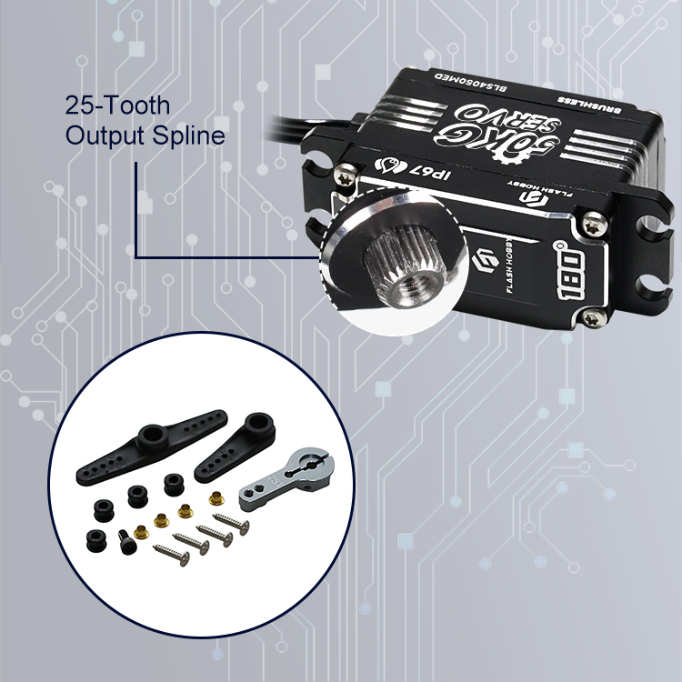 BLS2950MED 50KG 0.07Sec Fast Speed Digital Magnetic Sensor IP67 Waterproof Low Profile Brushless Servo for Drift Car OEM/ODM