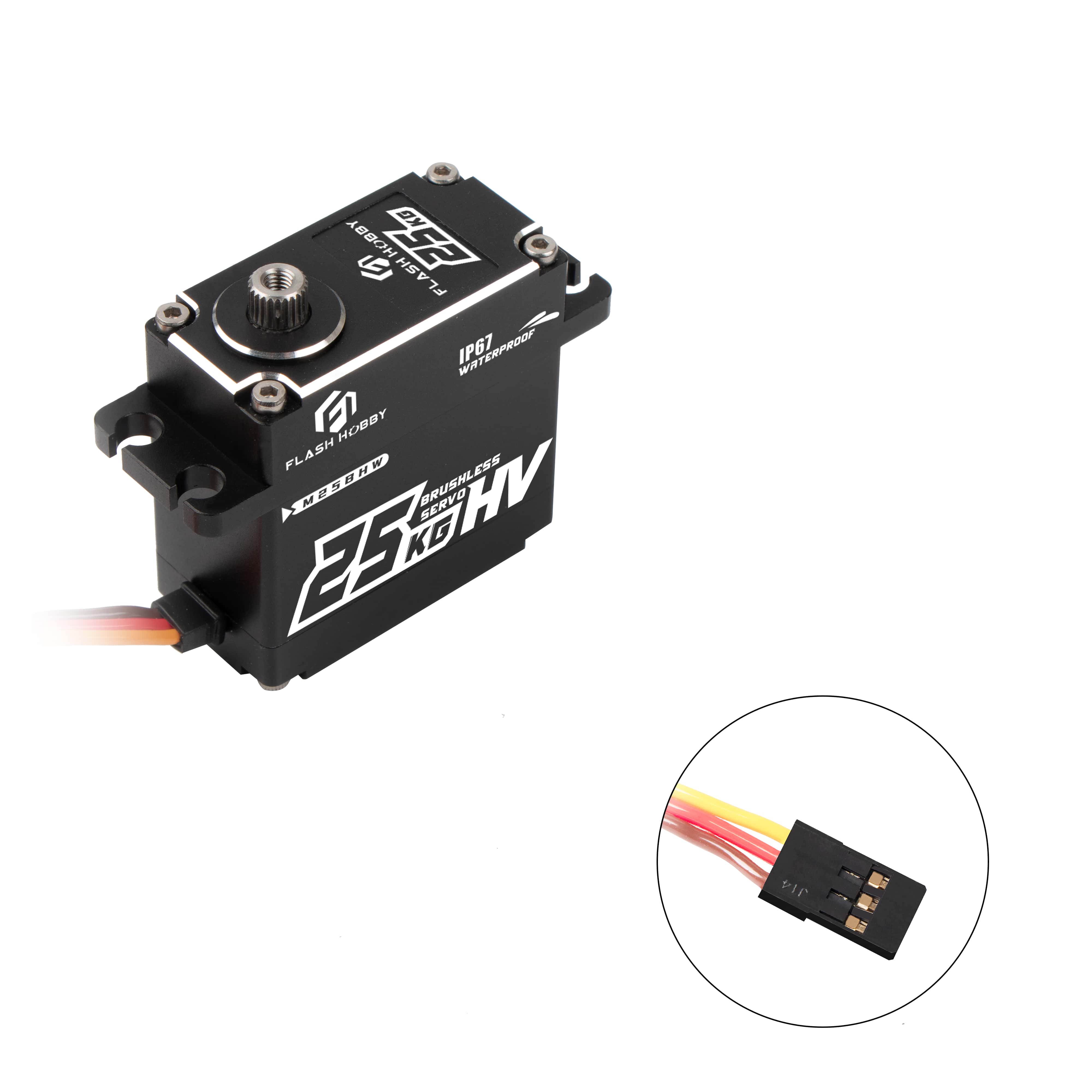 Flashhobby 25KG Torque M25BHW Permanent Magnet Waterproof Full Metal Gear Digital Brushless Servo Motor Home Appliance Fan Boat