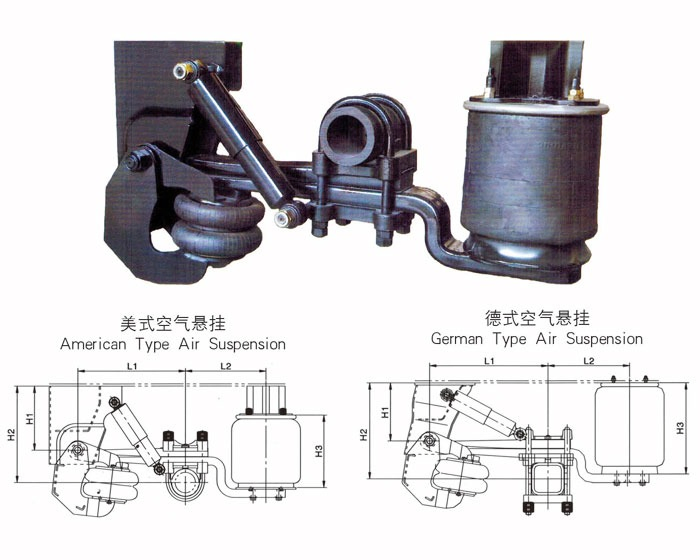 Sistema de suspensión de aire para remolque de aluminio ligero