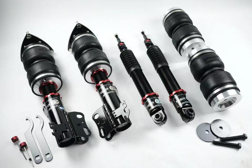 Kit de Gestión de Aire Sin Costuras Nueva Condición 1 Sistema de Control de Suspensión de Aire PC con 2PCS Compresor Plateado para Toyota Fielder