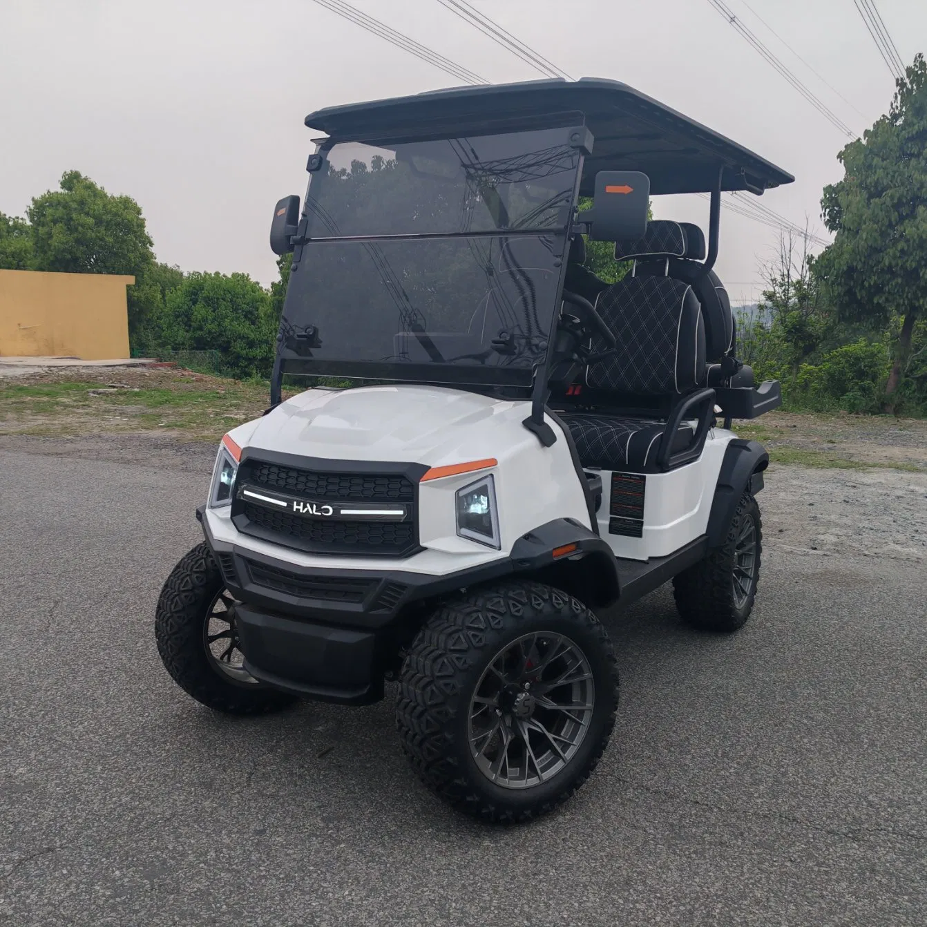 Carrito de Golf Eléctrico de Alta Seguridad 2+2 Asientos Sistema de Frenado Confiable