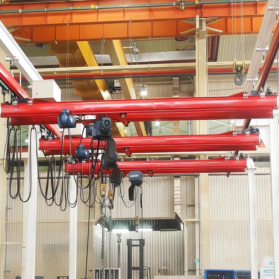 Sistema Modular de Grúa de Suspensión con Diseño de Riel Aéreo Flexible