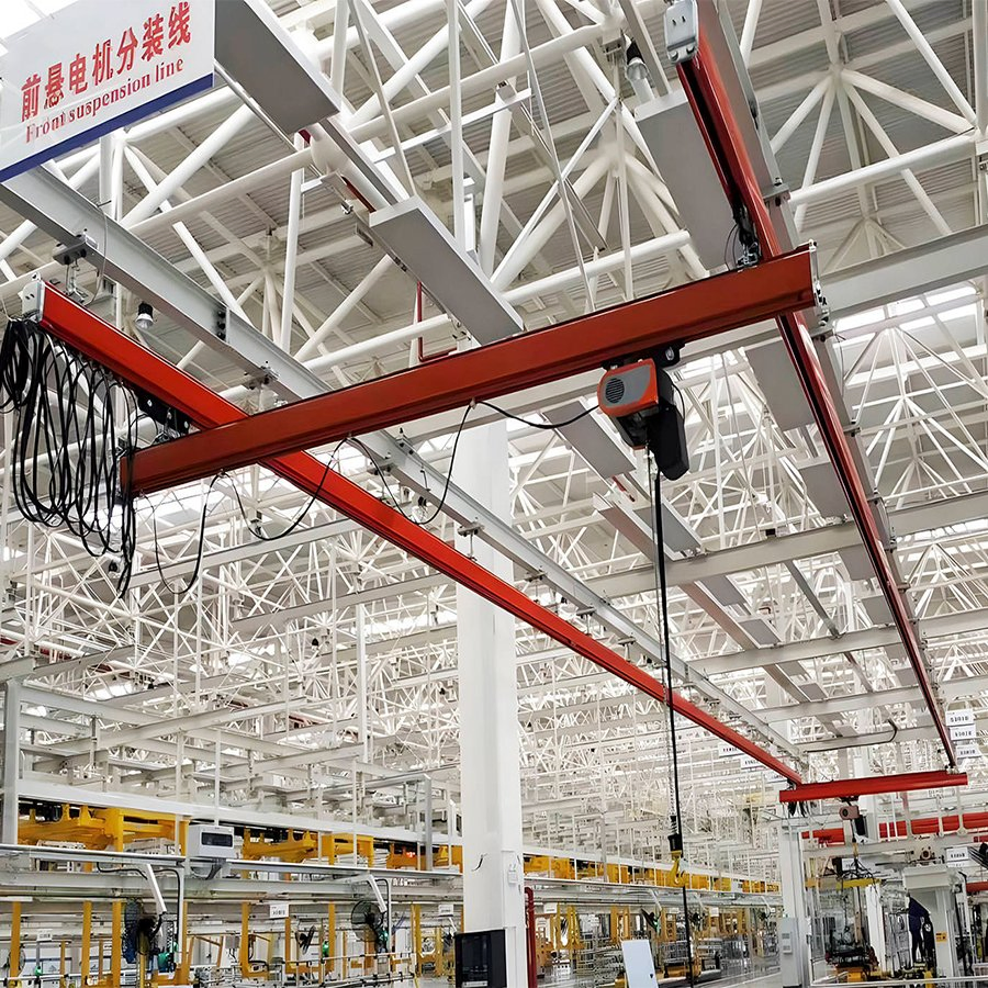 Sistema Modular de Grúa de Suspensión con Diseño de Riel Aéreo Flexible