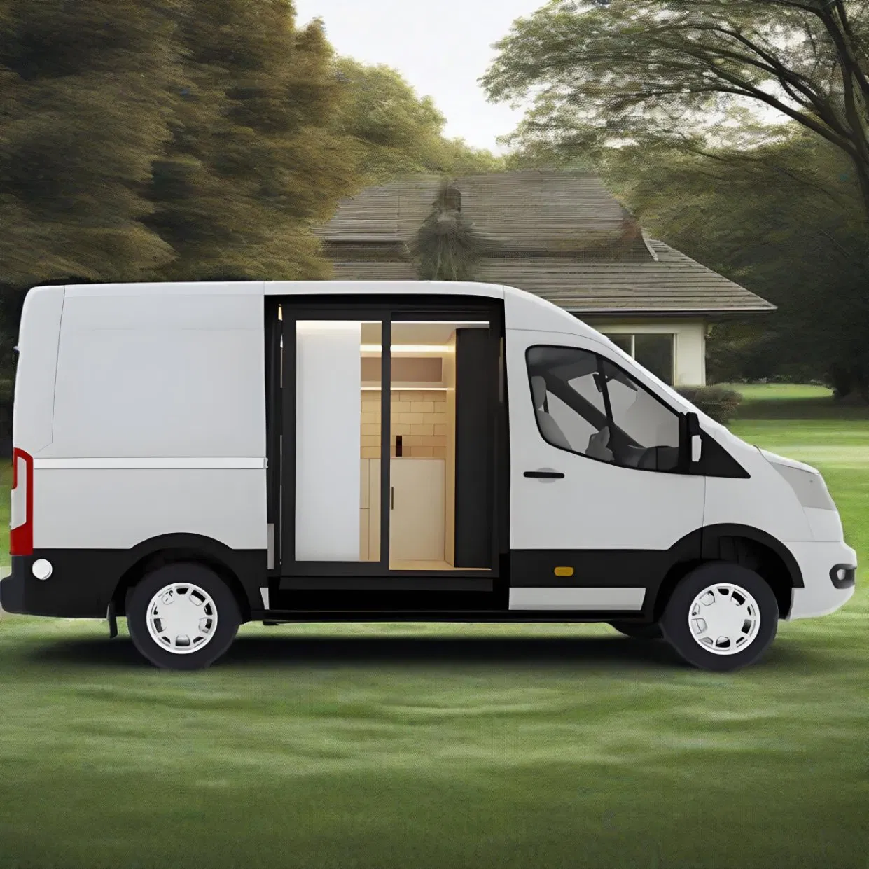 Solución de conversión de furgoneta Sprinter para acampar todo en uno para viajeros