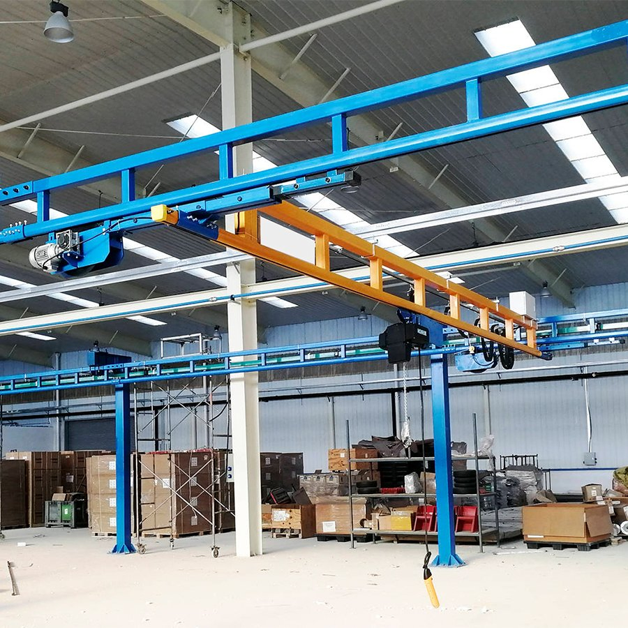 Sistema Modular de Grúa de Suspensión con Diseño de Riel Aéreo Flexible