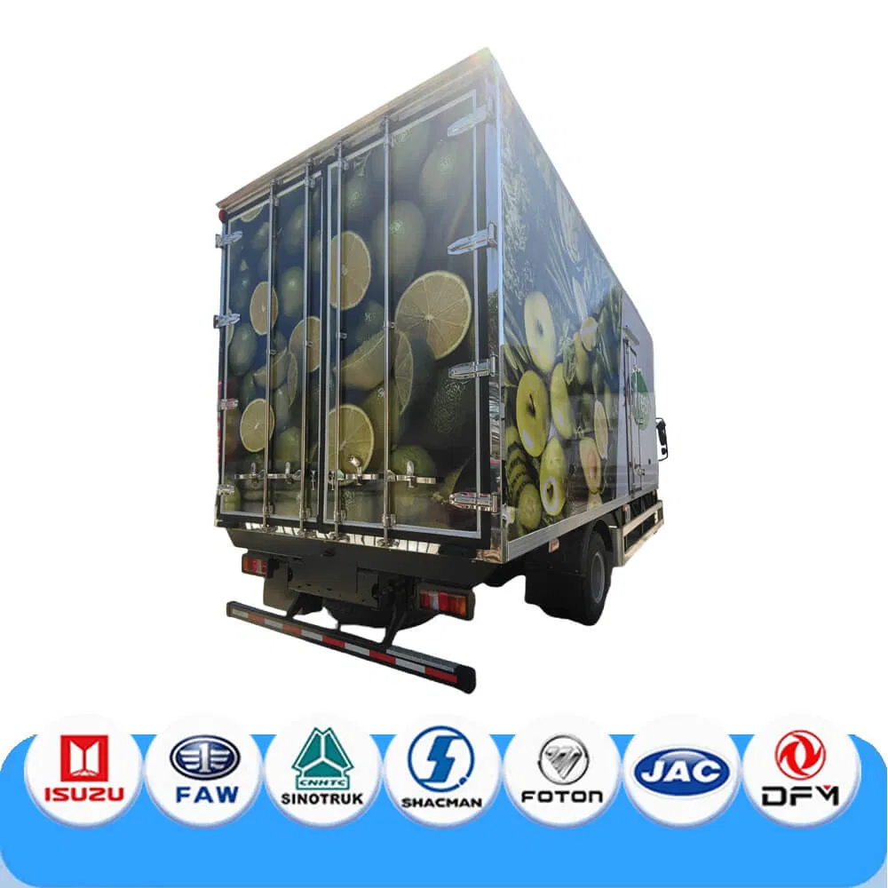 Wholesale Foton 4X2 7t Refrigerated Truck for Transporting Vegetables, Fruits, Ice Cream, Fish, and Meat.