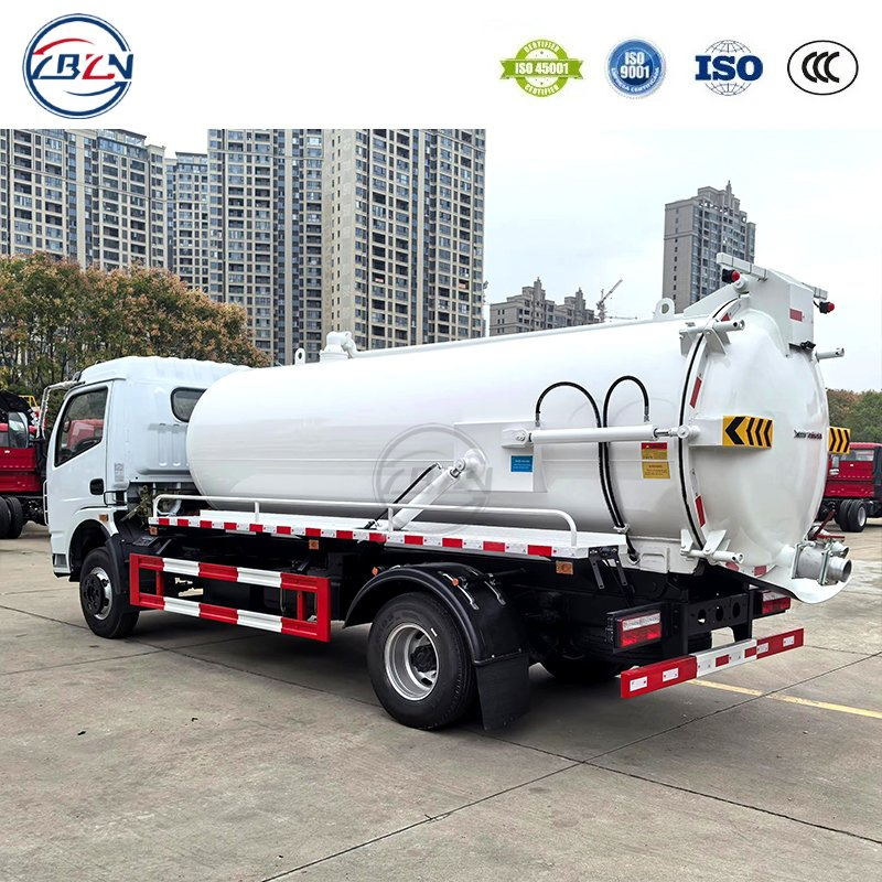 Dongfeng 4X2 10cbm Used Cleaning Suction Sewer High-Pressure Water Jetting Sewage Vacuum Pump Truck
