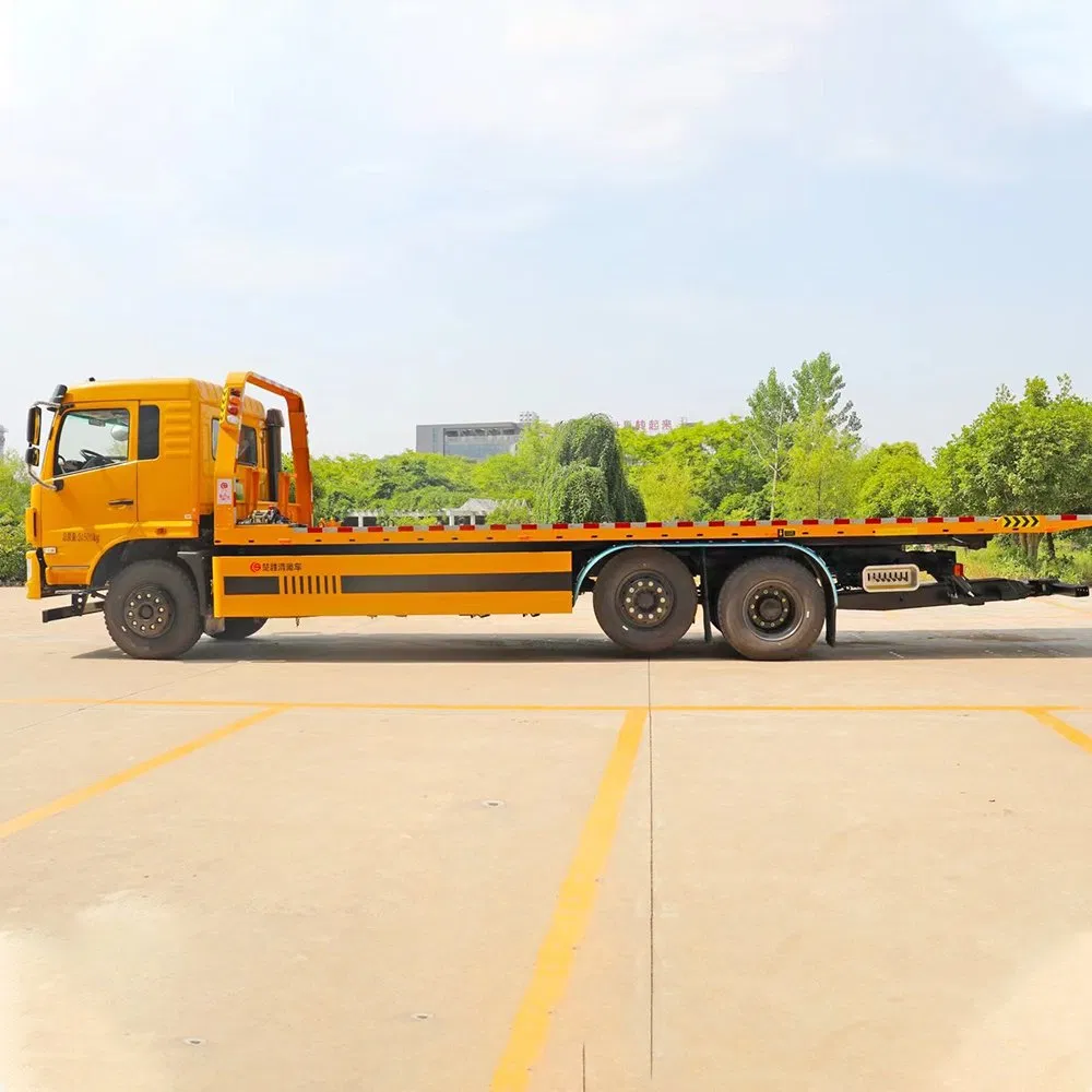 Tri-Ring Flatbed Tow Truck Municipal Wrecker Crane Roadside Rescue Tow Truck