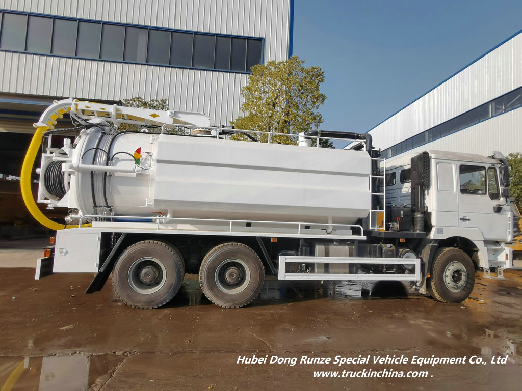 Rhd Shacman F3000 Hydro Excavators Combined Sewer Vacuum Suction Jetting Truck with 13500L Sewage+4000L Clean Water