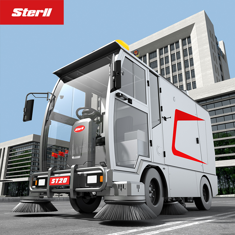 St20 Four Wheel Strong Power Factory Floor Sweeper Ride on Sweeper Street Sweeper Car with CE Certificate