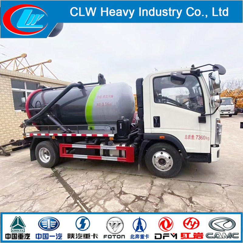 Sinotruk HOWO 4X2 8cbm Vacuum Pump Fecal Suction Truck