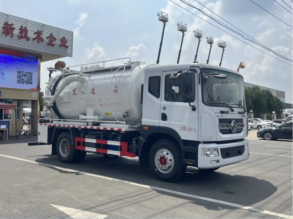 DFAC D9 Multi-Functional High Pressure Cleaning Sewage Sewer Vacuum Suction Tank Truck 8m3 Vacuum Tank and 2.5m3 Cleaning Tank