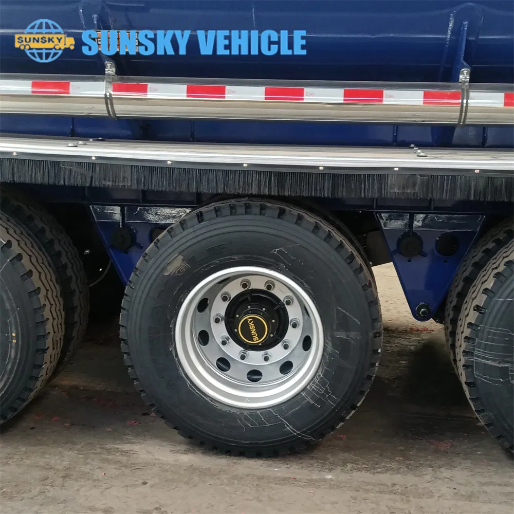 Durable 46, 000L Chemical Liquid Aluminum Semi-Trailer Tanker with 3 Axles