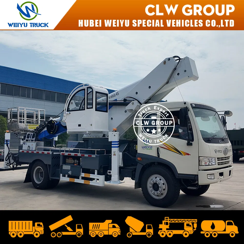 China Factory FAW 40m 45m Bucket Truck Cherry Picker Truck for Sale