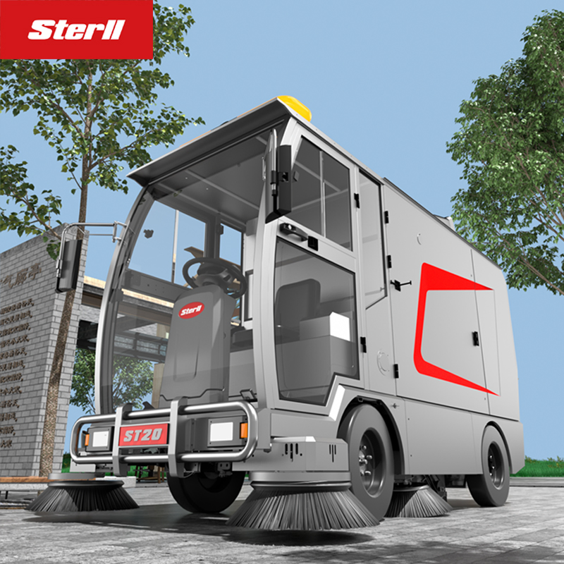 St20 Four Wheel Strong Power Factory Floor Sweeper Ride on Sweeper Street Sweeper Car with CE Certificate