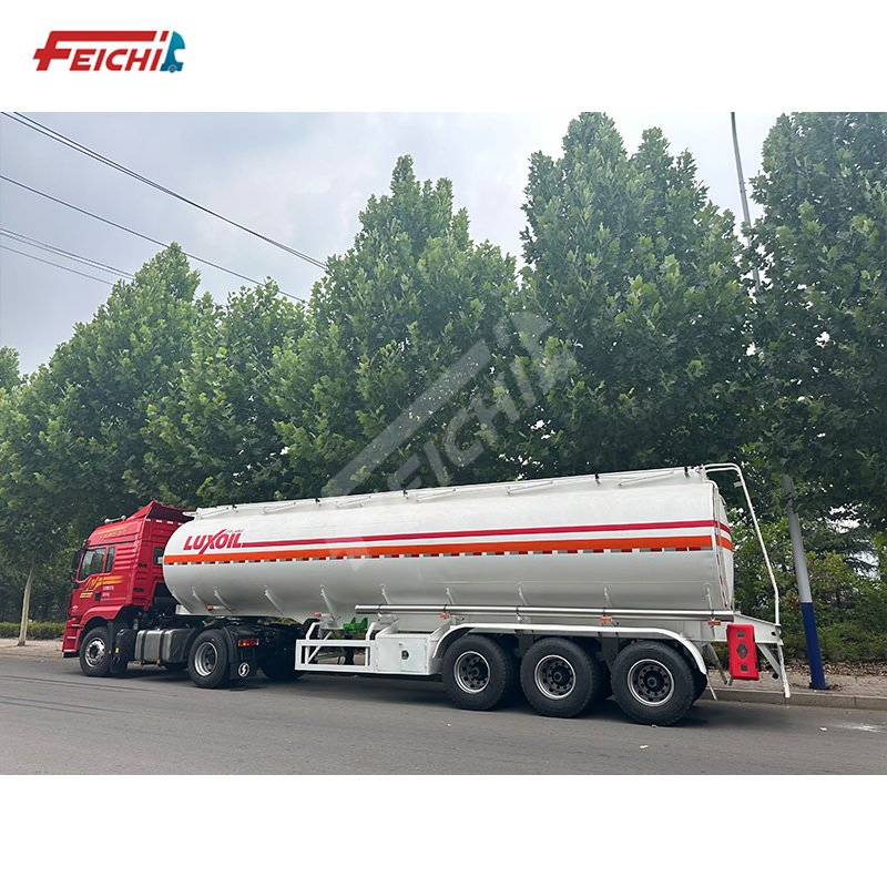 Factory Supply 3 Axles 35000-50000 Liters Carbon Steel 4 Working Bin Fuel Oil Tanker Trailer Transport Fuel Tanker Semi Trailer Support Customization Tanker