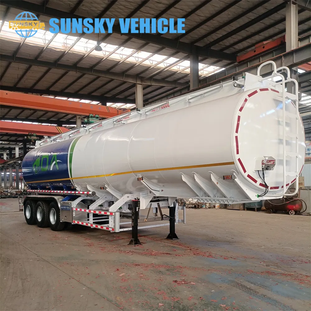 Durable 46, 000L Chemical Liquid Aluminum Semi-Trailer Tanker with 3 Axles