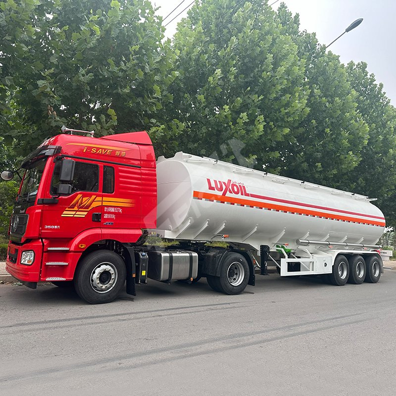 Factory Supply 3 Axles 35000-50000 Liters Carbon Steel 4 Working Bin Fuel Oil Tanker Trailer Transport Fuel Tanker Semi Trailer Support Customization Tanker