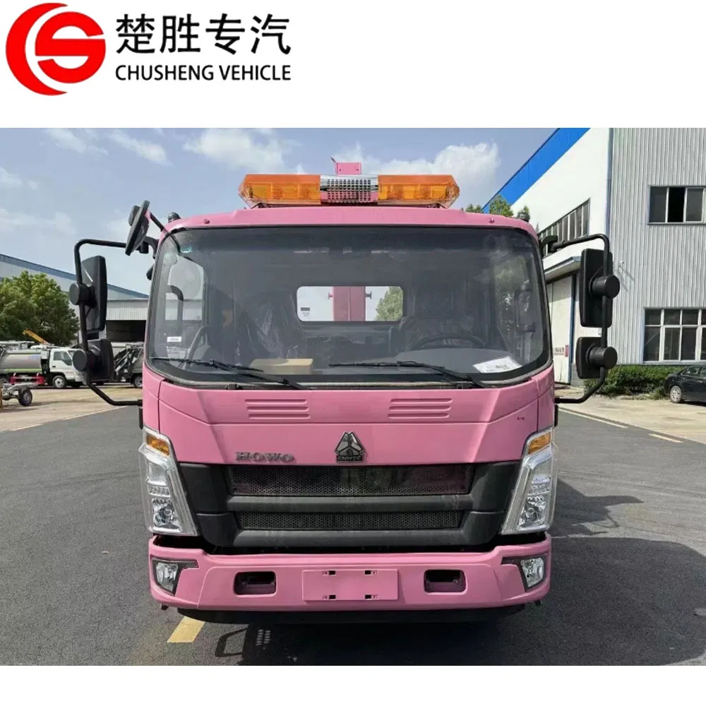 Factory Price Sinotruk HOWO Winch Platform 5.6m Roll Back Wheel Lift 4 Ton 5 Ton Flatbed Crane Wrecker Tow Truck Wrecker Truck with Crane
