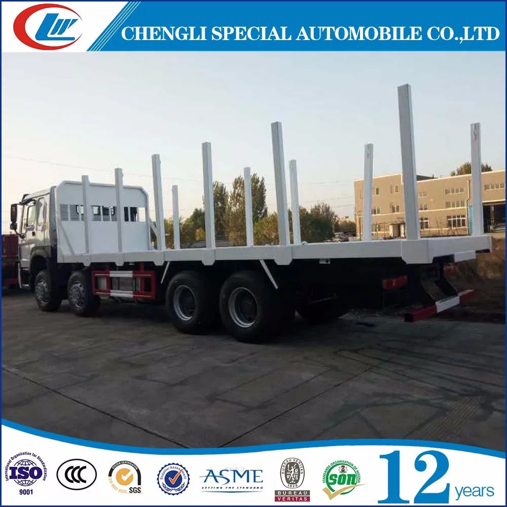Stocked Sinotruk HOWO 8X4 Logggin Tray Truck with Logging Tray