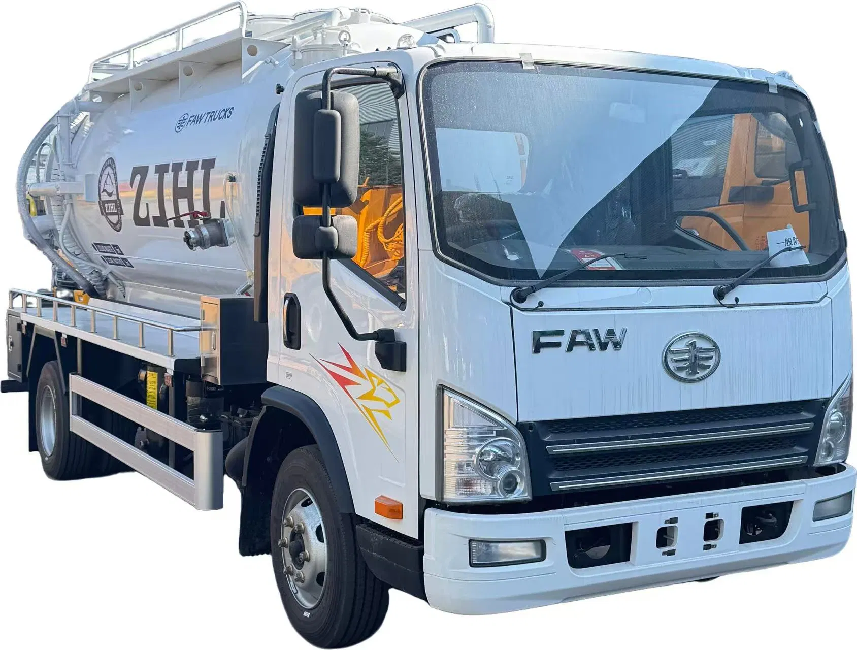 4X2 FAW 8m³ Sewage Suction Truck High Capacity Vacuum Sewage Cleaning Truck for Municipal Sanitation