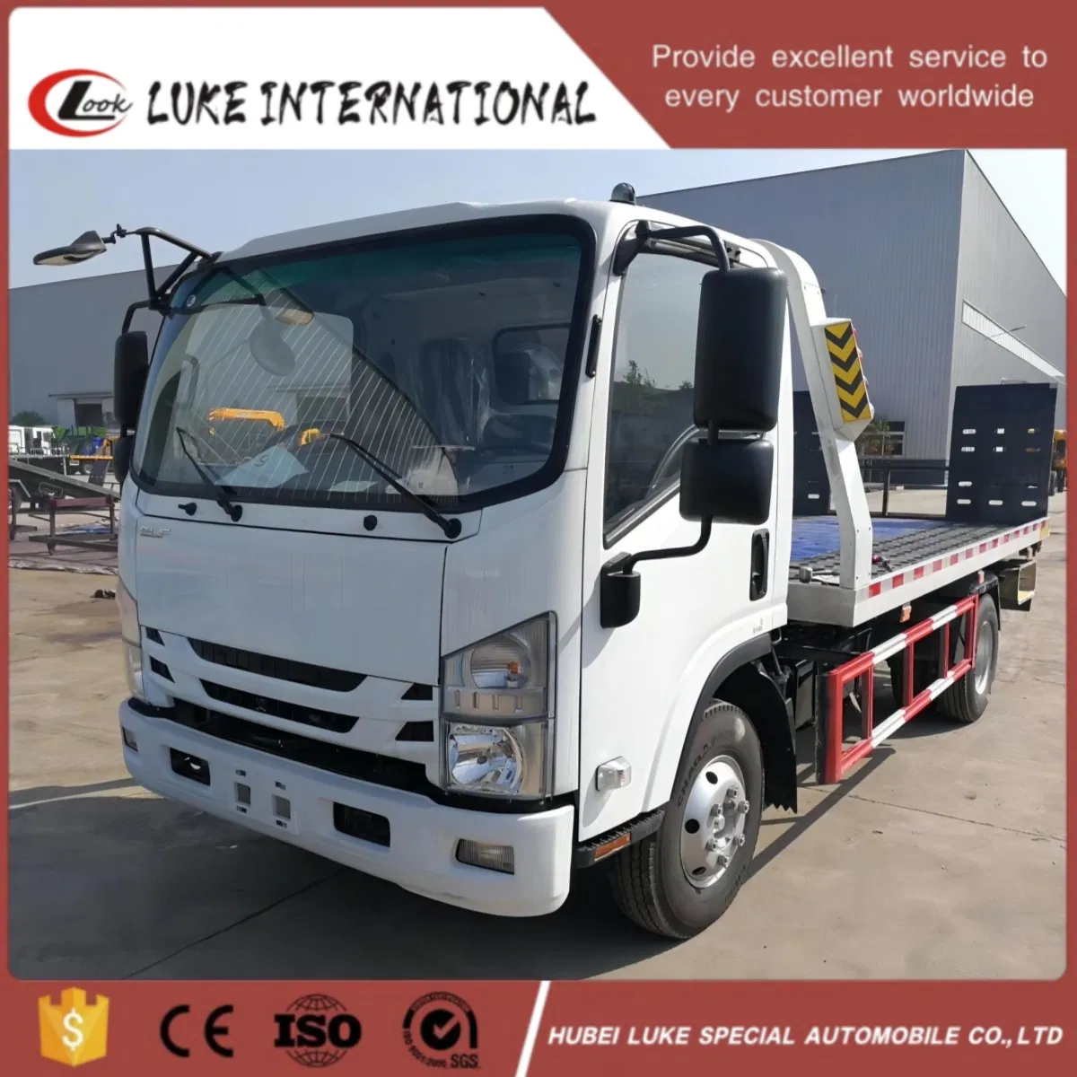 Japanese Brand Kv100 3t Flatbed Tow Truck with 5.4m Wrecker Body Rollback Towing Trucks for Sale