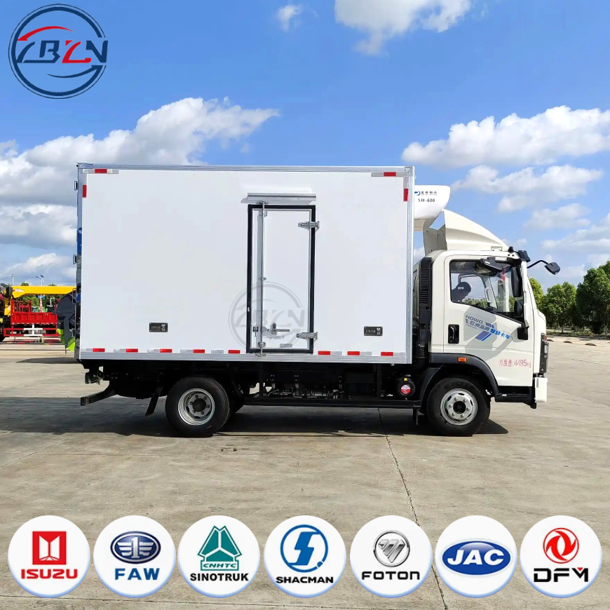 HOWO 4X2 5ton Food Van Refrigerated Cargo Lorry Truck Refrigerator Delivery Lorry Truck for Sale