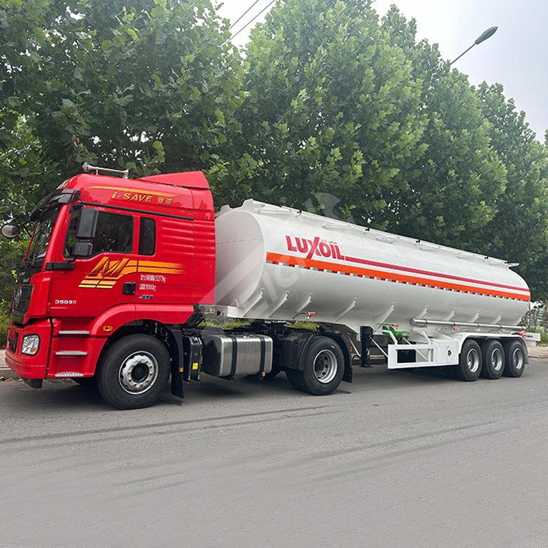 Factory Supply 3 Axles 35000-50000 Liters Carbon Steel 4 Working Bin Fuel Oil Tanker Trailer Transport Fuel Tanker Semi Trailer Support Customization Tanker