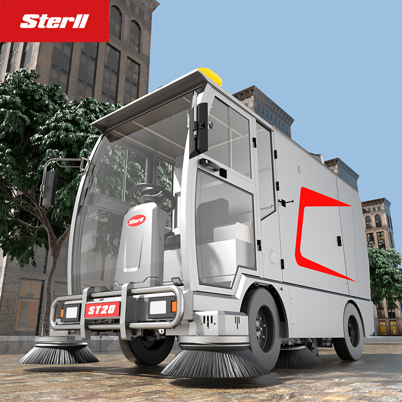 St20 Four Wheel Strong Power Factory Floor Sweeper Ride on Sweeper Street Sweeper Car with CE Certificate