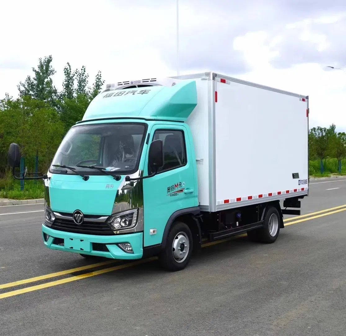 Customization Foton 3 Ton Small Refrigerated Truck Refrigerator Van Freezer Truck for Seafood Meat Vegetable Transport