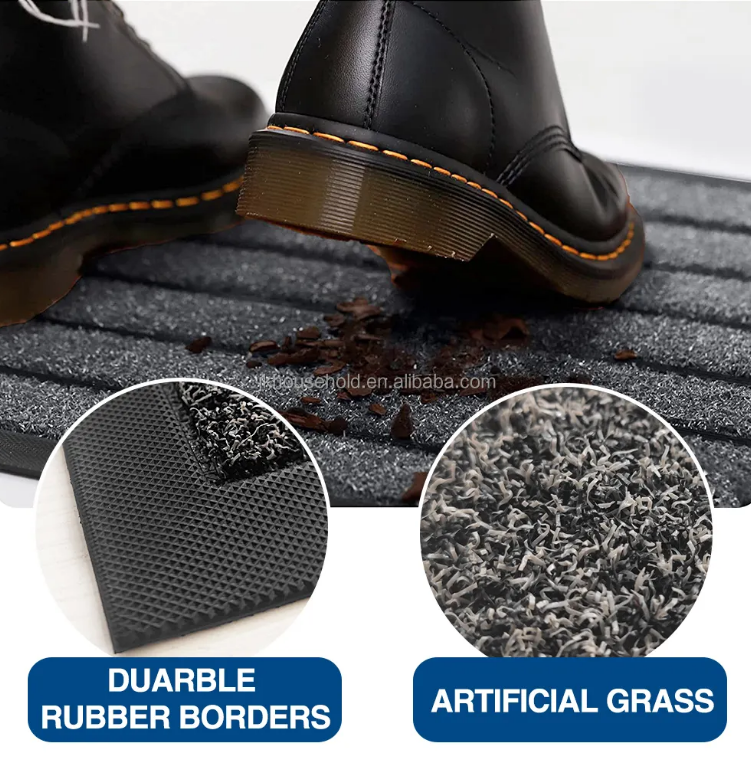 China Mud Scraping Pad Entrance Door Mat for Home with Anti-skid Rubber Supplier, Suppliers