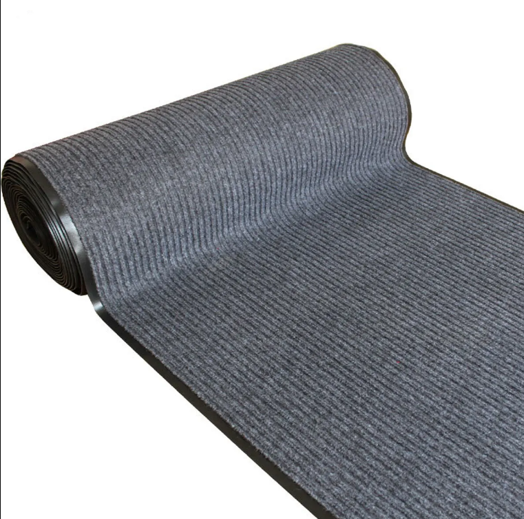 China Waterproof Polyester Mats PVC Backing Double Striped Carpet Office Hotel Washable Polypropylene Door Floor Mat Roll Hallway Manufacturer, Suppliers