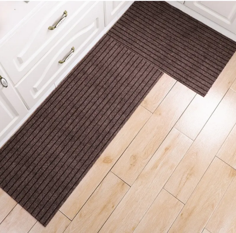 China Custom Outdoor Polyester Seven Stripes Rib Doormat Anti Slip Grey Door Mat Entrance Outdoor TPR Floor Mat Manufacturers, Supplier