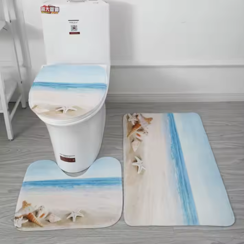 China Water Absorption Non-Slip Bath Rug U-Shaped Toilet Mats Memory Foam Carpet Area Rugs Bathroom Mat Set Supplier, Factories