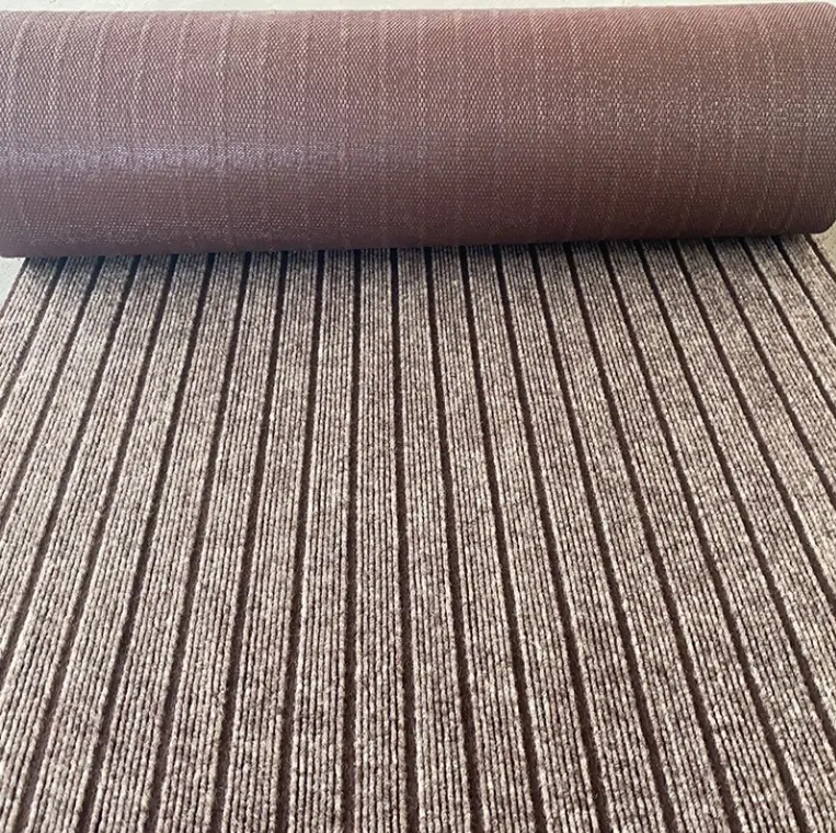 China Ribbed outdoor door mat Hot Sale Non slip Entrance Doormat Polyester Stripe Floor Carpet Factory, Factories