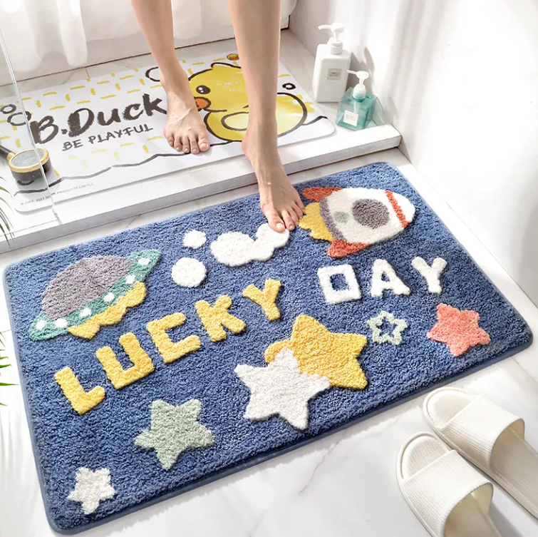 China Tufted Super Soft Microfiber Rug TPR Anti Slip Backing Customized Bathroom Mat Door Mat for Home Absorbent Mat Manufacturers, Factory